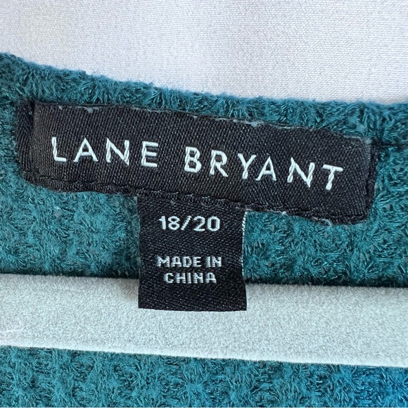 Lane Bryant Def Leppard 1983 Graphic Waffle Knit Top Teal Long Sleeve Plus 18/20 - Picture 3 of 10